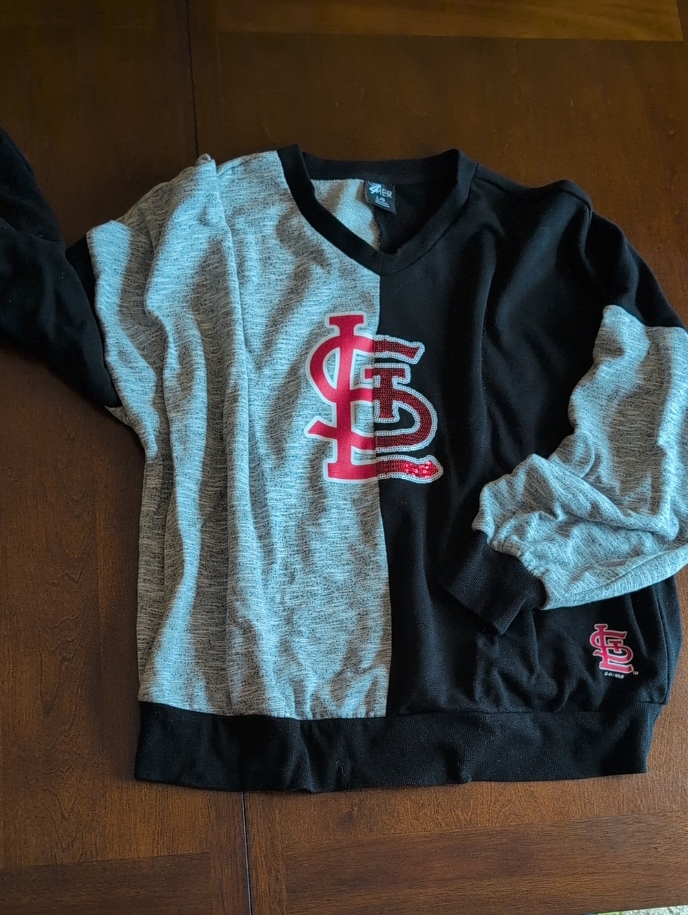 St. Louis Cardinals Two-Tone Gray and Black Sweatshirt